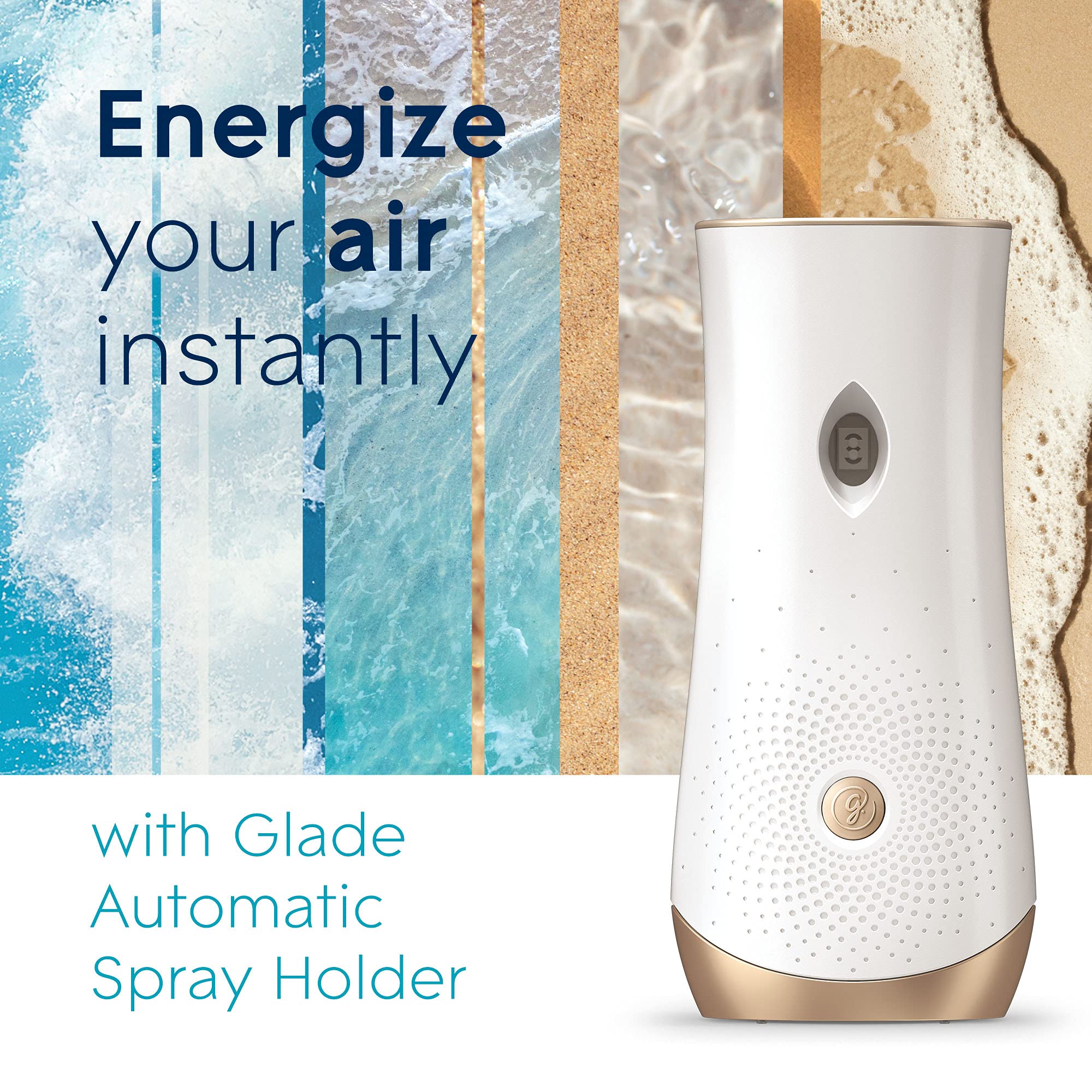 Glade Automatic Spray Refill, Air Freshener for Home and Bathroom, Aqua Waves, 6.2 Oz, 3 Count