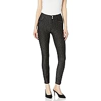 PAIGE Women's Arella Transcend Knit Mid Rise Silver Pinstripes Skinny Fit Pant