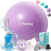 Tumaz Birth Ball - Birthing Ball for Pregnancy & Labor - Including Birthing Ball/Peri Bottle/Yoga Strap/Non-Slip Socks - Pregnancy Ball for Exercises Set with Quick Foot Pump & Instruction Poster