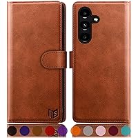 SUANPOT for Samsung Galaxy S24 5G Wallet case with RFID Blocking Credit Card Holder,Flip Book PU Leather Protective Cover Women Men for Samsung S24 Phone case Light Brown