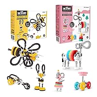 Animal Collection: UnicornBit + BeeBit STEM Toys for Kids 6+, Cute Colorful & Creative Animal Toy Building Sets for Girls and Boys, STEM Building Toys Engineering Kit