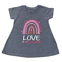 Girls Valentine's Day T-Shirt Candy Heart Rainbow Toddler, Baby & Girls Tee or Dress