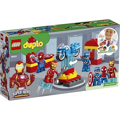 LEGO DUPLO Super Heroes Lab 10921 Marvel Avengers Superheroes Construction Toy and Educational Playset for Toddlers (29 Pieces)