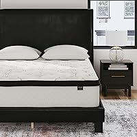 Signature Design by Ashley Queen Size Chime 10 Inch Medium Firm Hybrid Mattress with Cooling Gel Memory Foam, White