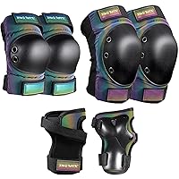Adult/Kids/Youth Knee Pad Elbow Pads, XINDAER Womens Skate Protective Gear Set 3 in 1 Knee and Elbow Pads Wrist Guards for Skateboard, Roller Skates, Skating, Scooter, Inline Skates, Cycling