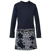 Bonnie Jean Big Girls' Denim Knit To Foil Print Skirt Dress