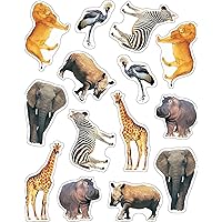 Carson Dellosa 84-Piece Wild Animals Stickers for Classroom Pack, Wild Safari Animals Classroom Stickers, Perfect for Incentive Charts, Reward Stickers and More (6 Sheets)