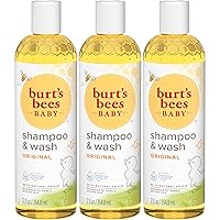 Burt's Bees Baby Shampoo and Wash Set, 2-in-1 Natural Origin Plant Based Formula for Sensitive Skin, Original Fresh Scent, Tear-Free, Pediatrician Tested, 3 Travel Size Bottles, 36 oz (12 oz 3-Pack)