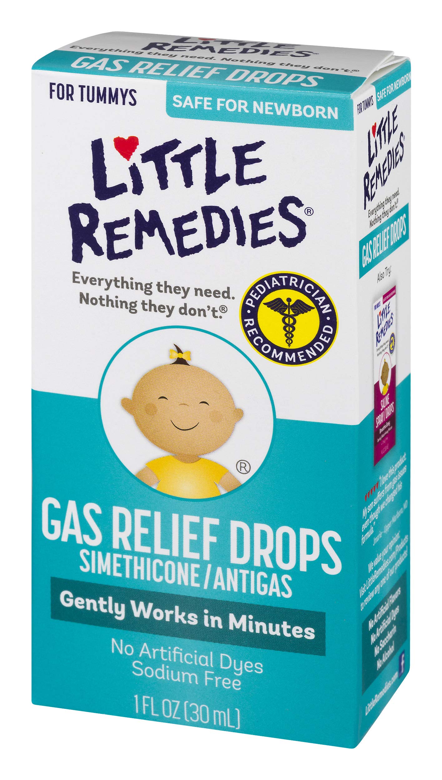 Little Remedies Gas Relief Drops | Safe For Newborns |1 Fl Oz (Pack of 3)