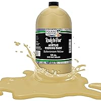 Pouring Masters Buttercream Yellow Acrylic Ready to Pour Pouring Paint - Premium 64-Ounce Pre-Mixed Water-Based - For Canvas, Wood, Paper, Crafts, Tile, Rocks and more