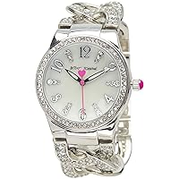 Betsey Johnson Women's Watch - Curb Chain Bracelet Wristwatch, 3 Hand Quartz Movement, Easy Read Dial