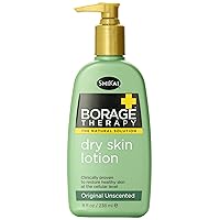 Borage Therapy Dry Skin Lotion Body Moisturizer (8 oz) Unscented Skincare | Hydrating Lotion for Dry Hands & Body | With Oatmeal & Shea butter