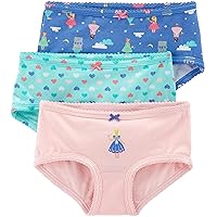 Carter's Girl's 3-Pack Stretch Cotton Panties (Love Hearts(43309412)/Cinderella Print, 2-3T)