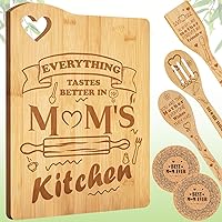 Gifts for Mom, Birthday Gifts for Mom, Personalized Engraved Bamboo Cutting Board Gifts for Mother, Mom Gifts from Daughter Son, Mother's Day Gifts for Moms, Best Mom Ever Gifts, Kitchen Presents