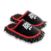 Dirt Devil Cleaning Slippers, Flexible Detachable Microfiber Washable Dusting Shoes, for Hard Floors and Baseboards, MD95000, Black