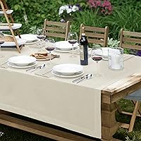 Elrene Home Fashions Villeroy & Boch La Classica Linen Tablecloth, Great for Formal Dining or Everyday Use, 70 Inches by 70 Inches, Ivory