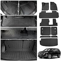 Floor Mats Compatible with 2018-2024 Chevrolet Traverse Trunk Mat Cargo Mat Trunk Liner Back Seat Cover Protector 8 Seat 2023 Chevy Traverse Accessories (Trunk Mat+Backrest Mats+Floor Mats)