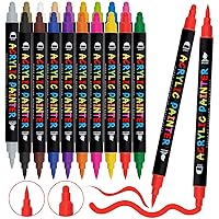 Acrylic Paint Pens Paint Markers Set of 18: Fine Point Paint Pens for Rock  Painting Glass Wood Ceramic Fabric Metal Canvas Easter Eggs Pumpkin Kit