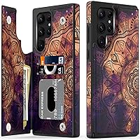 LETO Galaxy S22 Ultra Case,Luxury Flip Folio Leather Wallet Case Cover with Fashion Designs for Girls Women,Card Slots Protective Phone Case for Samsung Galaxy S22 Ultra 6.8