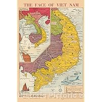 Historic Map - Newspaper Map, Face of Vietnam. 1965 - Vintage Wall Art - 29in x 44in