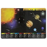 Solar System Placemat, Black, Yellow,White, 1 Count (Pack of 1)