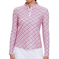 M MOTEEPI Womens Golf Shirt Long Sleeve Athletic Quarter Zip Pullover Sun Protection with Pocket
