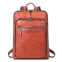 CLUCI Leather Backpack for Women 15.6 Inch Laptop Backpack Vegetable Tanned Full Grain Backpack Purse for Women Work Daypack