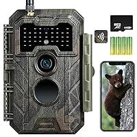 Trail Camera WiFi 32MP 1296P,Hunting Camera with 0.2s Trigger Time Motion Activated,Game Camera with 100ft Infrared Night Vision,H.264 HD Video,IP66 Waterproof,Phone App for Wildlife Monitoring