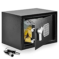 SereneLife Digital Safe & Lock Box - Safety Box for Cabinets, Home, Office, or Hotels - Ideal for Money, Cash, Jewelry & Documents - Steel Alloy - ‎12.2