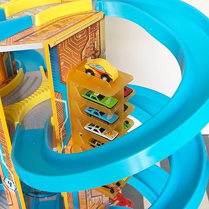 KidKraft Super Vortex Racing Tower 5-Story Race Track Toy for Die-Cast Cars; Storage for 50+ Vehicles, Gift for Ages 3+