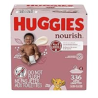 Huggies Nourish Scented Baby Wipes, 6 Flip Top Packs (336 Wipes Total)