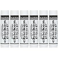 Chicken Poop Lip Balm Simone Chickenbone 100% Natural Moisturizer for Dry, Chapped Lips, 0.15 oz, (Original), Pack of 6
