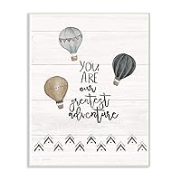 The Kids Room By Stupell Our Greatest Adventure Neutral Grey Hot Air Balloons Wall Plaque Art, 10 x 15, Proudly Made in USA, Multi-Color