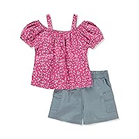 Girls' 2-Piece Denim Shorts Set Outfit