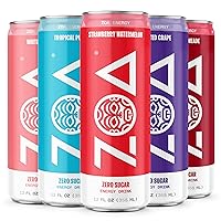 ZOA Energy Drinks Bundle - Best 12oz Flavors (60 Pack) | Healthy Energy Formula with Daily Vitamin C, Essential B-Vitamins | Gluten-Free, Keto Friendly | 12 Ounce Cans (Pack Of 12)