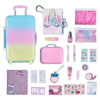 Unicorn Travel Pack with Toy Suitcase, Carry Bag, Unicorn Journal and 15 Surprise Toy Accessories Inside - Amazon Exclusive