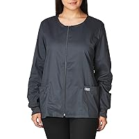 Zip Front Scrub Jackets for Women, Workwear Core Stretch Soft Brushed Twill 4315
