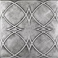A La Maison Ceilings R82 Circles and Stars Foam Glue-up Ceiling Tile (128 sq. ft./Case), Pack of 48, Antique Silver