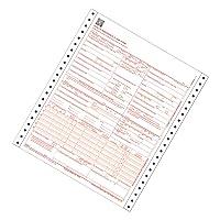 Adams CMS-1500 Health Insurance Claim Forms, 2-Part, Continuous, 9.5 x 11 Inches, 100 Sets per Pack (CMS1500CV)