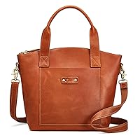 S-ZONE Genuine Leather Satchel Bags for Women Crossbody Tote Top-Handle Handbags Shoulder Purse Medium