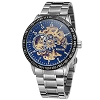 FORSINING Men's Fashion Designer Automatic Skeleton Wrist Watch with Stainless Steel Band WRG8031M4T6