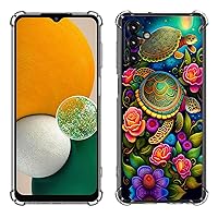 Galaxy A15 5G Case,Colorful Mandala Turtle Flower Drop Protection Shockproof Case TPU Full Body Protective Scratch-Resistant Cover for Samsung Galaxy A15 5G
