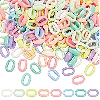 SUPERFINDINGS About 720Pcs 16mm Acrylic Linking Rings 8 Colors Acrylic C-Clips Hooks Chain Links Quick Link Connectors for Earring Necklace Eyeglass Chain