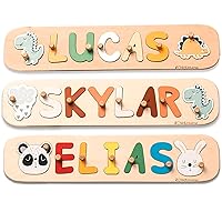 Wooden Name Puzzle For Kids Personalized Gifts Custom Name Puzzle Baby For Toddlers 1-3 Years Old Baby Name Puzzle Room Decor Montessori Name Puzzle Gift Boys And Girls