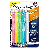 Inkjoy Gel Bright! Pens, Medium Point (0.7mm), Retractable, Assorted Opaque Ink, 6 Count