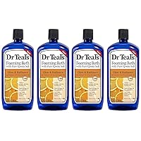 Dr Teal's Foaming Bath 4-Pack (136 fl oz Total), Glow & Radiance with Vitamin C and Citrus Essential Oils