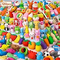 120 Pack Animal Pencil Erasers for Kids Bulk Desk Pet Toy 3D Mini Puzzle Erasers Take Apart Erasers Treasure Box Toys Game Prize Party Favors Gift Classroom Prize Reward Back to School Supplies