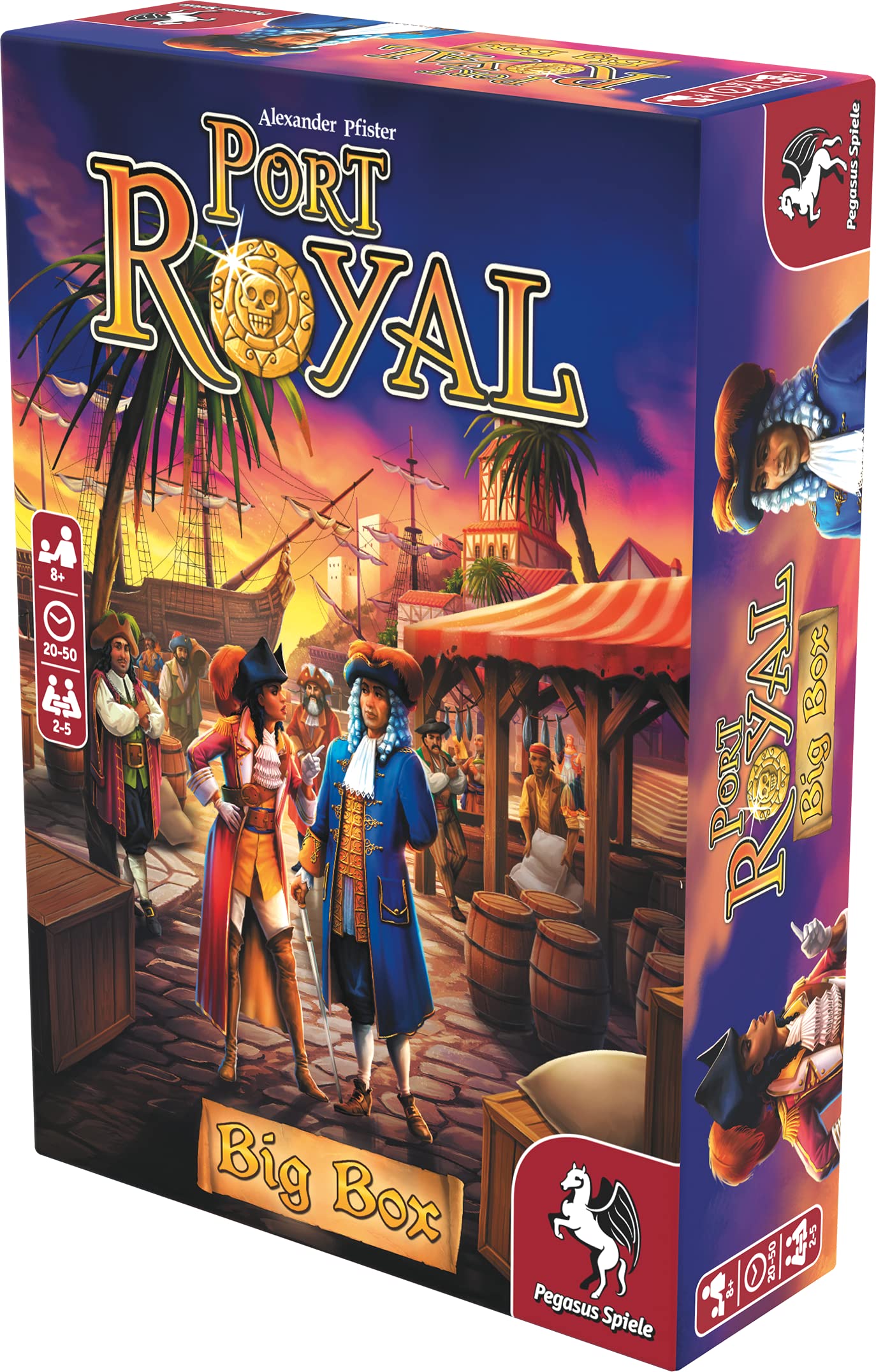 Pegasus Spiele Port Royal Big Box – Card Game 1-5 Players – Card Games for Family – 20-40 Minutes of Gameplay – Games for Family Game Night – Card Games for Kids and Adults Ages 8+ - English
