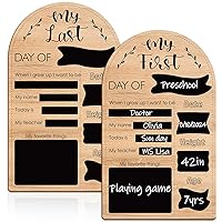 gisgfim Wooden First and Last Day of School Board Double Sided Back to School Sign My First Day of School Sign Reusable 1st Day & Last Day of School Chalkboard Photo Prop for Kindergarten Preschool