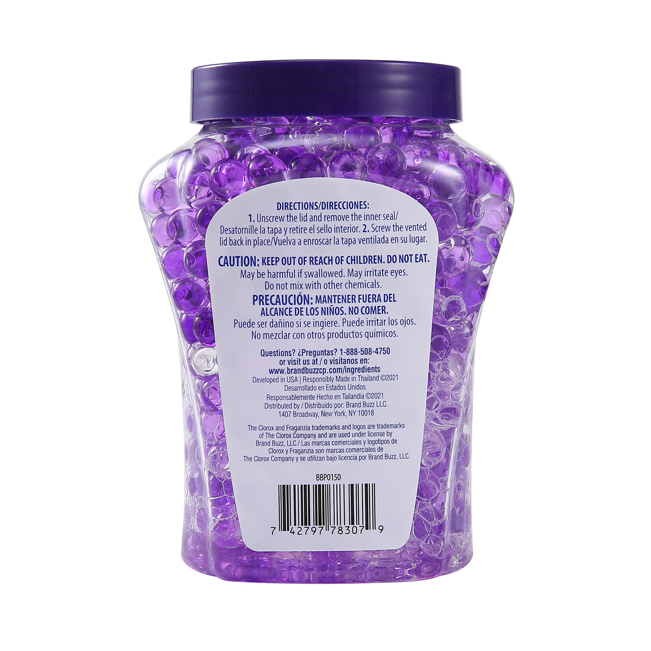 Clorox Fraganzia Air Care Air Freshener Crystal Beads in Lavender with Eucalpytus Scent Scent, 12 Ounces | Lavender Eucalyptus Scented Air Freshener Gel Beads from Clorox Fraganzia for Car or Home